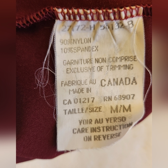 Vintage Le Chateau Burgundy Stretchy Skirt with side slit - Picture 7 of 7